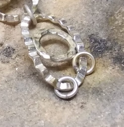 Judy Larson's Ripple Bracelet  - , Metalwork, Cutting, Cutting Tool, Cutters, Dapping, Dapping Jewelry, Filing, Finishing, Findings, Clasps, Components, Tumbling, Tumble, Tumbling Jewelry, Butane Torch, Soldering, Solder, Tools,  Add two jump rings 